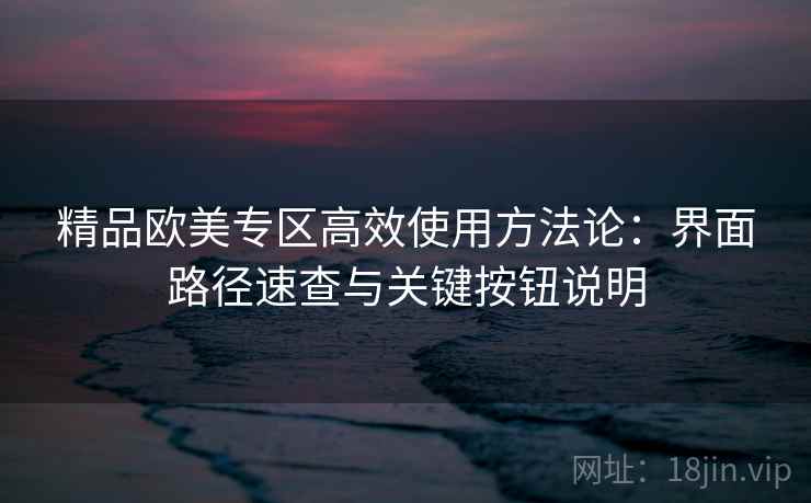 精品欧美专区高效使用方法论:界面路径速查与关键按钮说明 精品欧美专区高效使用方法论:界面路径速查与关键按钮说明