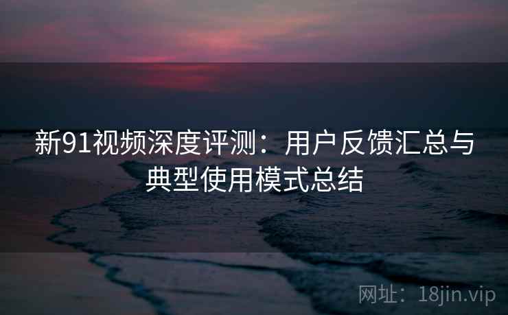 新91视频深度评测：用户反馈汇总与典型使用模式总结