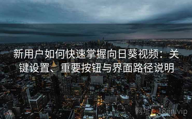 新用户如何快速掌握向日葵视频:关键设置、重要按钮与界面路径说明 新用户如何快速掌握向日葵视频:关键设置、重要按钮与界面路径说明
